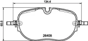 Bremsbelagsatz, Scheibenbremse HELLA 8DB 355 042-671