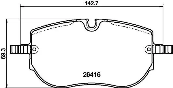 Bremsbelagsatz, Scheibenbremse Vorderachse HELLA 8DB 355 043-831