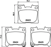 Bremsbelagsatz, Scheibenbremse Hinterachse HELLA 8DB 355 041-081