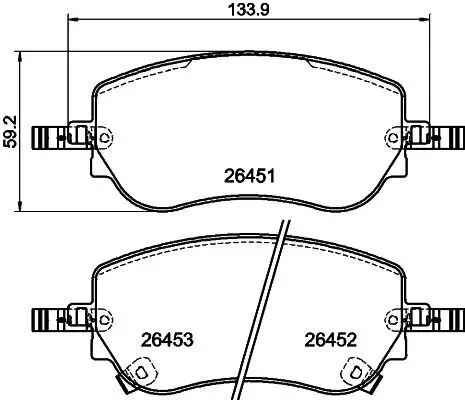 Bremsbelagsatz, Scheibenbremse HELLA 8DB 355 043-861