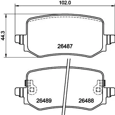 Bremsbelagsatz, Scheibenbremse HELLA 8DB 355 042-851 Bild Bremsbelagsatz, Scheibenbremse HELLA 8DB 355 042-851