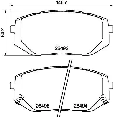 Bremsbelagsatz, Scheibenbremse HELLA 8DB 355 043-641 Bild Bremsbelagsatz, Scheibenbremse HELLA 8DB 355 043-641