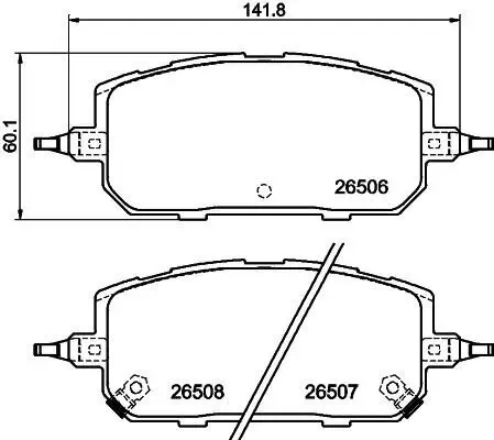 Bremsbelagsatz, Scheibenbremse HELLA 8DB 355 044-221