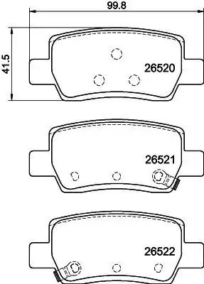 Bremsbelagsatz, Scheibenbremse HELLA 8DB 355 045-941 Bild Bremsbelagsatz, Scheibenbremse HELLA 8DB 355 045-941