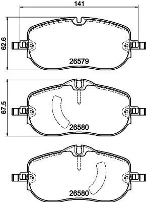 Bremsbelagsatz, Scheibenbremse HELLA 8DB 355 044-391