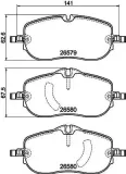 Bremsbelagsatz, Scheibenbremse HELLA 8DB 355 044-391