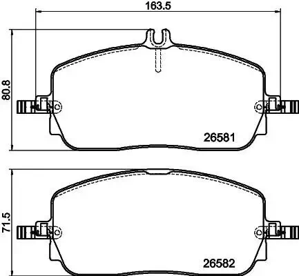 Bremsbelagsatz, Scheibenbremse HELLA 8DB 355 044-321