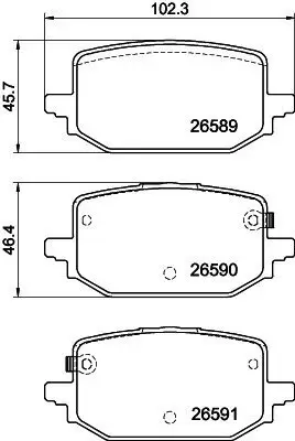 Bremsbelagsatz, Scheibenbremse HELLA 8DB 355 045-961 Bild Bremsbelagsatz, Scheibenbremse HELLA 8DB 355 045-961