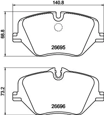 Bremsbelagsatz, Scheibenbremse HELLA 8DB 355 046-051