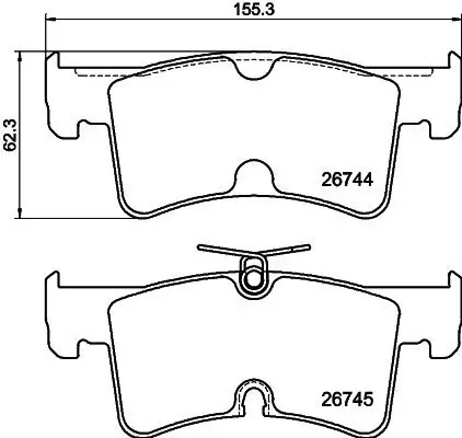 Bremsbelagsatz, Scheibenbremse HELLA 8DB 355 045-951