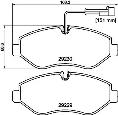 Bremsbelagsatz, Scheibenbremse HELLA 8DB 355 005-611 Bild Bremsbelagsatz, Scheibenbremse HELLA 8DB 355 005-611