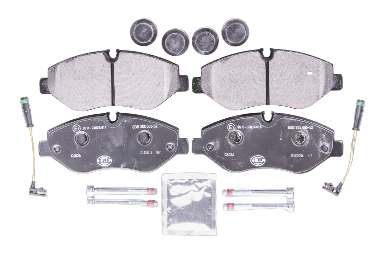 Bremsbelagsatz, Scheibenbremse Vorderachse HELLA 8DB 355 005-521