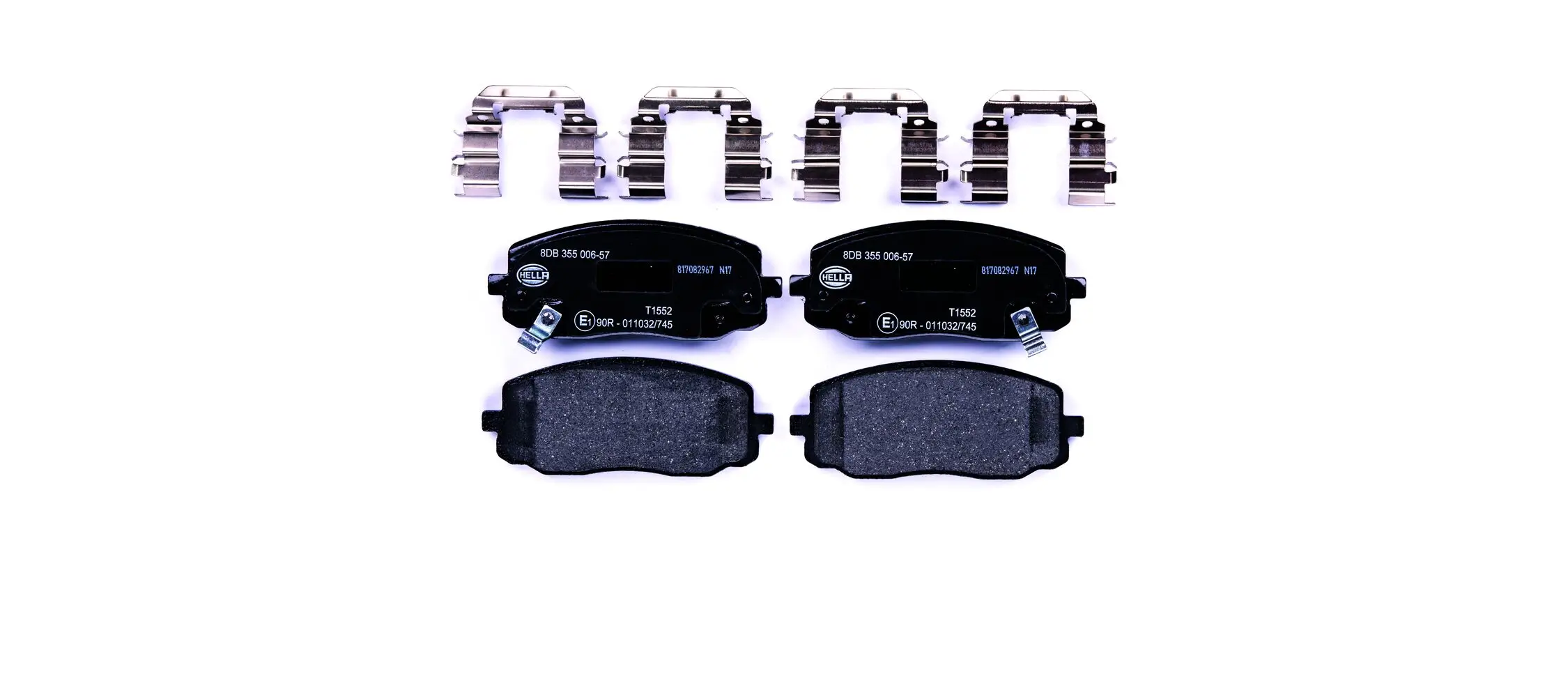 Bremsbelagsatz, Scheibenbremse Vorderachse HELLA 8DB 355 006-571