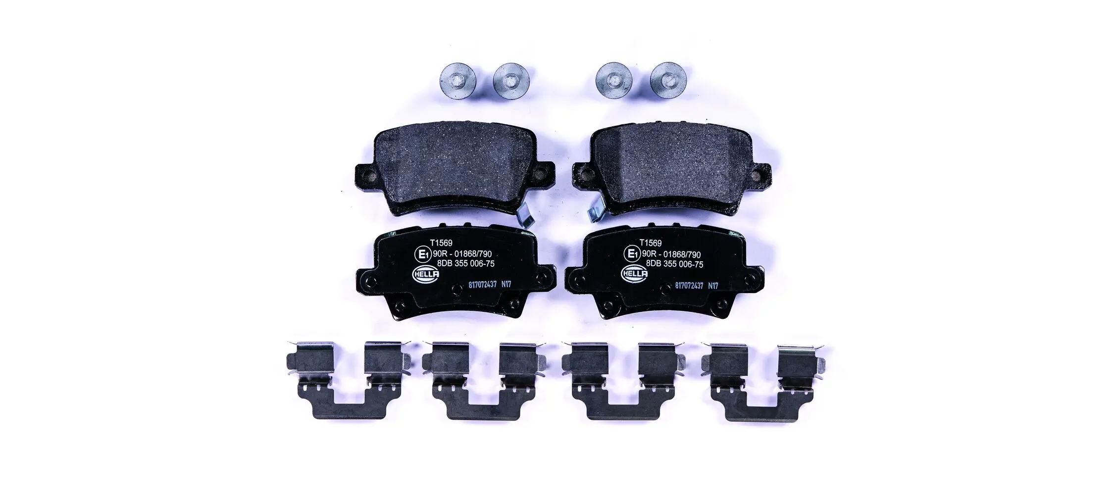 Bremsbelagsatz, Scheibenbremse Hinterachse HELLA 8DB 355 006-751