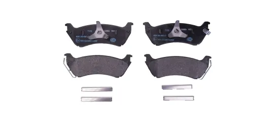 Bremsbelagsatz, Scheibenbremse Hinterachse HELLA 8DB 355 008-671 Bild Bremsbelagsatz, Scheibenbremse Hinterachse HELLA 8DB 355 008-671
