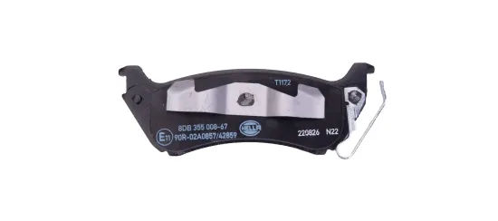 Bremsbelagsatz, Scheibenbremse Hinterachse HELLA 8DB 355 008-671 Bild Bremsbelagsatz, Scheibenbremse Hinterachse HELLA 8DB 355 008-671