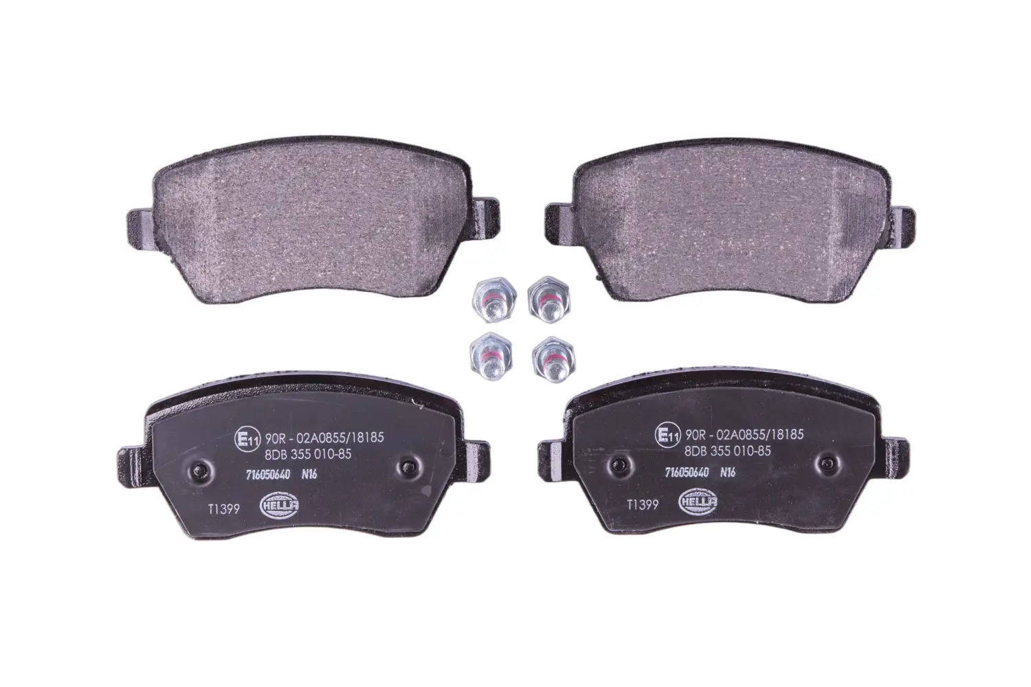Bremsbelagsatz, Scheibenbremse Vorderachse HELLA 8DB 355 010-851