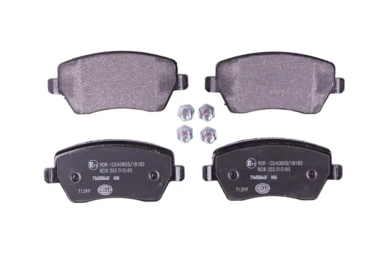 Bremsbelagsatz, Scheibenbremse Vorderachse HELLA 8DB 355 010-851 Bild Bremsbelagsatz, Scheibenbremse Vorderachse HELLA 8DB 355 010-851