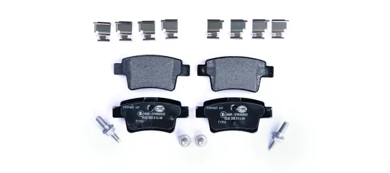 Bremsbelagsatz, Scheibenbremse Hinterachse HELLA 8DB 355 013-361 Bild Bremsbelagsatz, Scheibenbremse Hinterachse HELLA 8DB 355 013-361