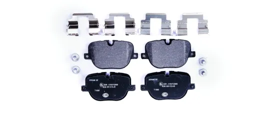 Bremsbelagsatz, Scheibenbremse Hinterachse HELLA 8DB 355 015-451 Bild Bremsbelagsatz, Scheibenbremse Hinterachse HELLA 8DB 355 015-451