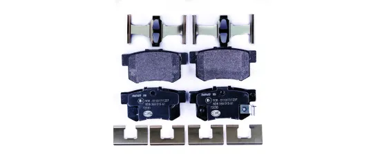 Bremsbelagsatz, Scheibenbremse Hinterachse HELLA 8DB 355 015-611 Bild Bremsbelagsatz, Scheibenbremse Hinterachse HELLA 8DB 355 015-611