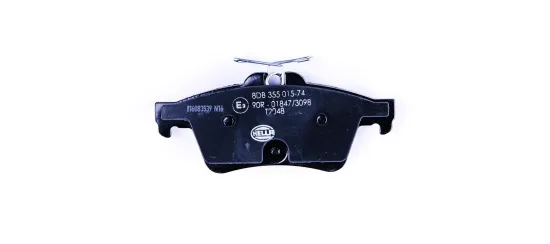 Bremsbelagsatz, Scheibenbremse Hinterachse HELLA 8DB 355 015-741 Bild Bremsbelagsatz, Scheibenbremse Hinterachse HELLA 8DB 355 015-741