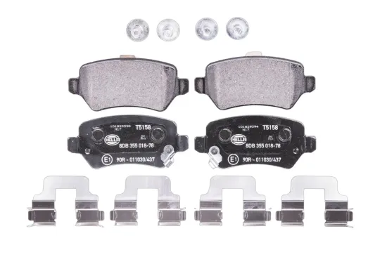 Bremsbelagsatz, Scheibenbremse Hinterachse HELLA 8DB 355 018-781 Bild Bremsbelagsatz, Scheibenbremse Hinterachse HELLA 8DB 355 018-781