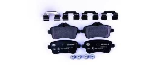 Bremsbelagsatz, Scheibenbremse Hinterachse HELLA 8DB 355 020-161 Bild Bremsbelagsatz, Scheibenbremse Hinterachse HELLA 8DB 355 020-161