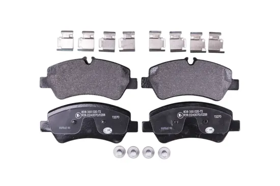 Bremsbelagsatz, Scheibenbremse Hinterachse HELLA 8DB 355 020-721 Bild Bremsbelagsatz, Scheibenbremse Hinterachse HELLA 8DB 355 020-721
