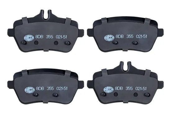 Bremsbelagsatz, Scheibenbremse Hinterachse HELLA 8DB 355 021-511 Bild Bremsbelagsatz, Scheibenbremse Hinterachse HELLA 8DB 355 021-511