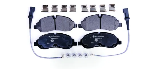 Bremsbelagsatz, Scheibenbremse Vorderachse HELLA 8DB 355 021-571 Bild Bremsbelagsatz, Scheibenbremse Vorderachse HELLA 8DB 355 021-571