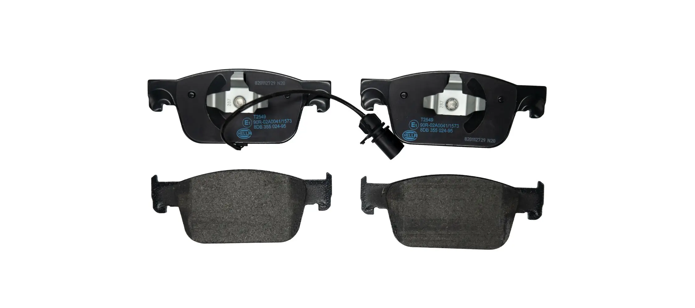 Bremsbelagsatz, Scheibenbremse Vorderachse HELLA 8DB 355 024-951