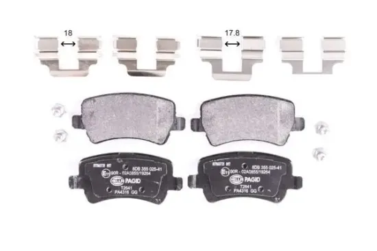 Bremsbelagsatz, Scheibenbremse HELLA 8DB 355 025-411 Bild Bremsbelagsatz, Scheibenbremse HELLA 8DB 355 025-411