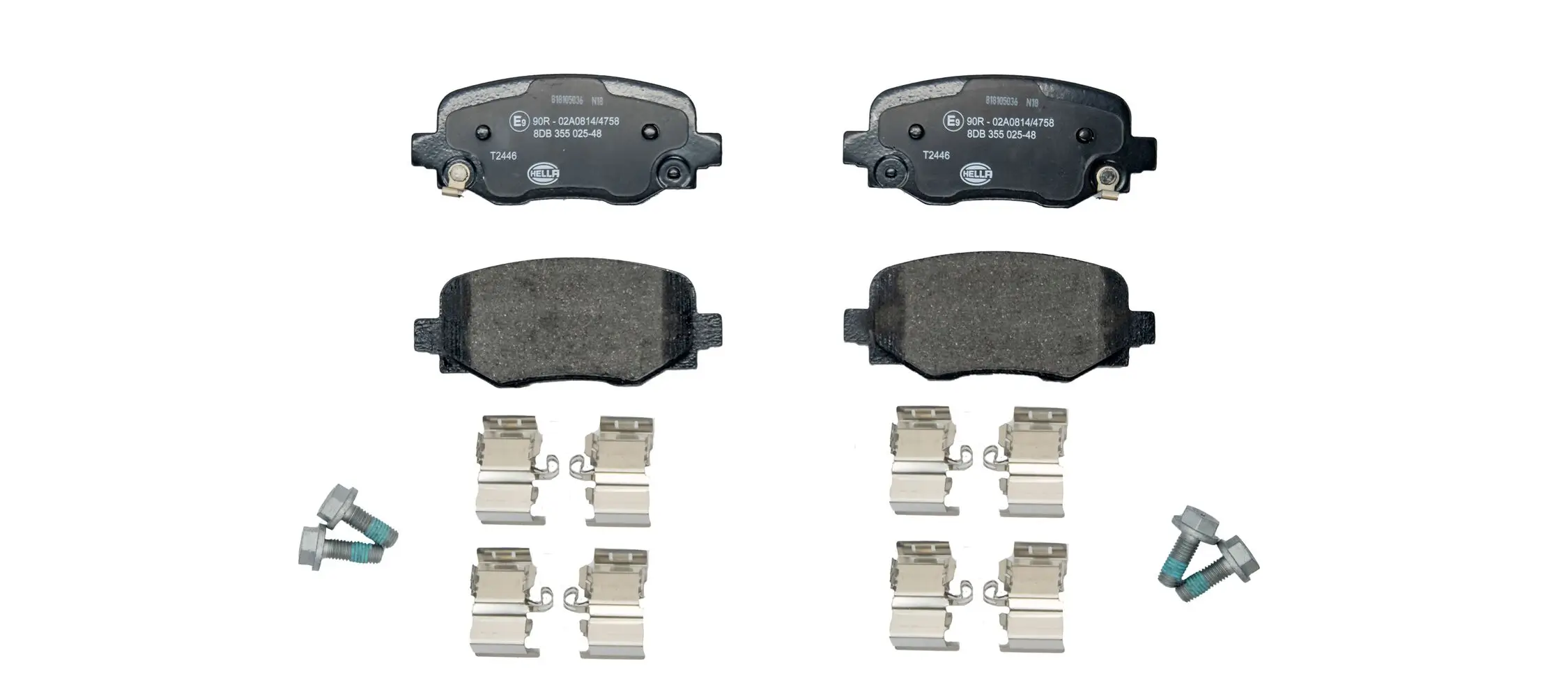 Bremsbelagsatz, Scheibenbremse Hinterachse HELLA 8DB 355 025-481