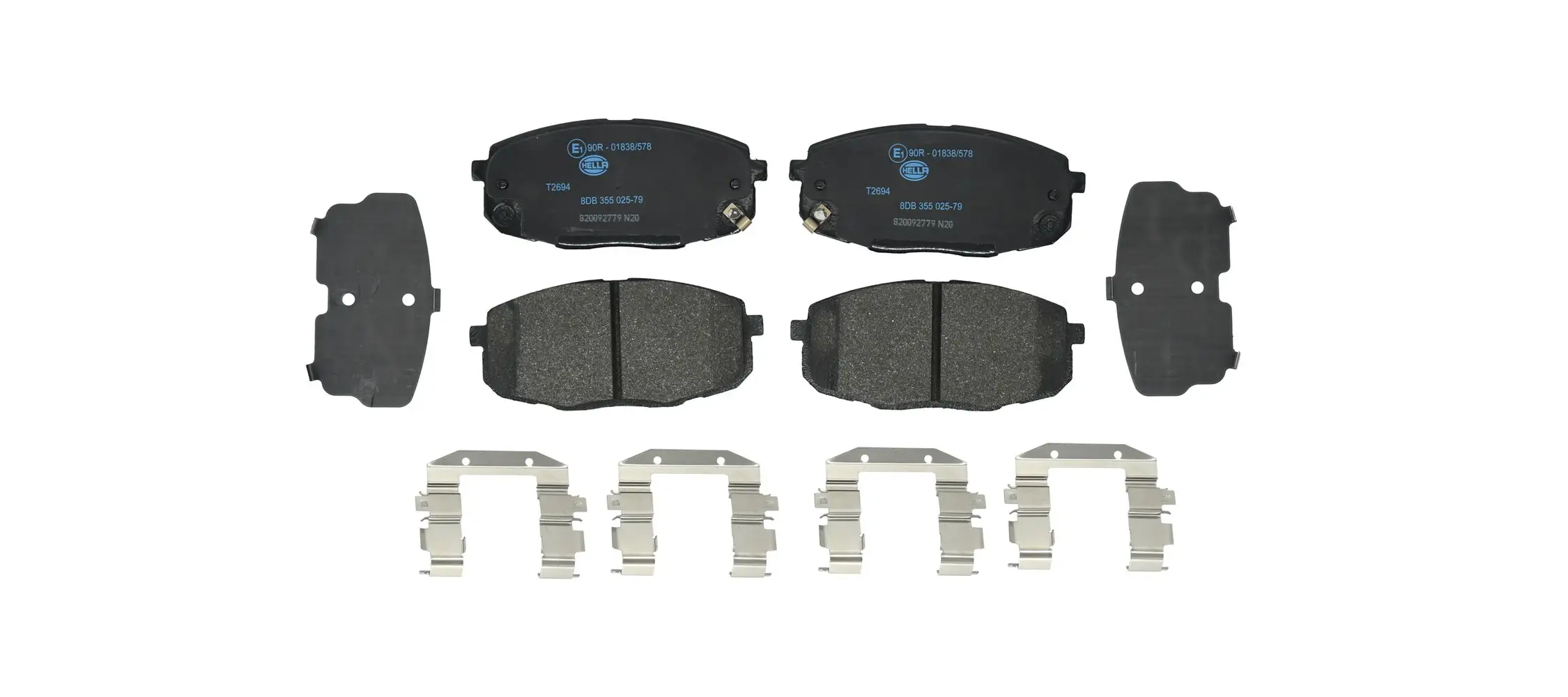 Bremsbelagsatz, Scheibenbremse Vorderachse HELLA 8DB 355 025-791