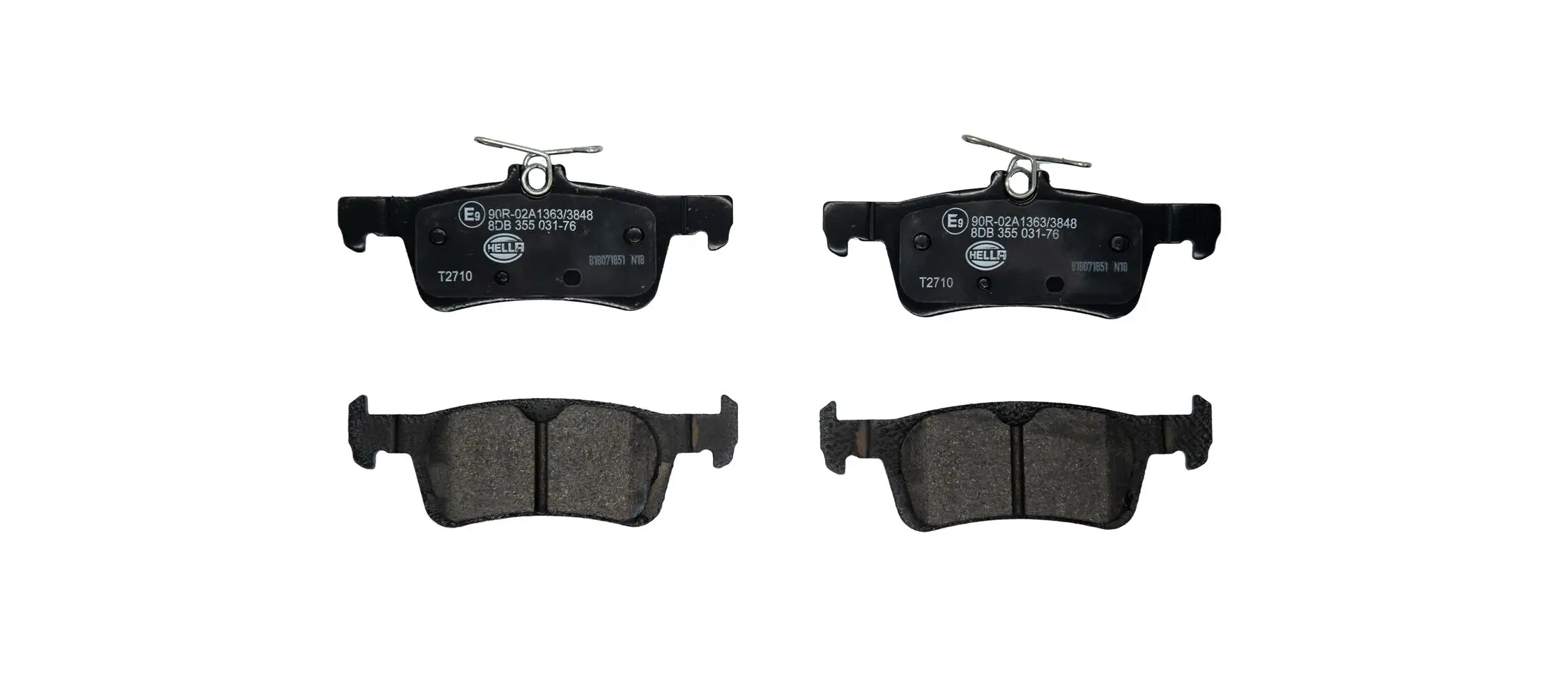 Bremsbelagsatz, Scheibenbremse Hinterachse HELLA 8DB 355 031-761