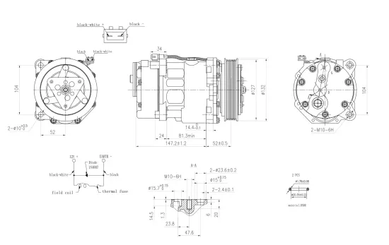 Kompressor, Klimaanlage 12 V HELLA 8FK 366 200-151 Bild Kompressor, Klimaanlage 12 V HELLA 8FK 366 200-151