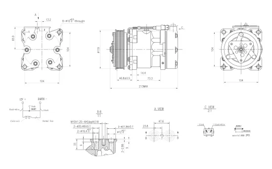 Kompressor, Klimaanlage 12 V HELLA 8FK 366 200-191 Bild Kompressor, Klimaanlage 12 V HELLA 8FK 366 200-191