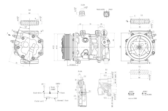 Kompressor, Klimaanlage 12 V HELLA 8FK 366 200-271 Bild Kompressor, Klimaanlage 12 V HELLA 8FK 366 200-271