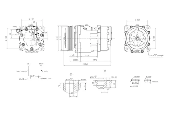Kompressor, Klimaanlage 12 V HELLA 8FK 366 200-551 Bild Kompressor, Klimaanlage 12 V HELLA 8FK 366 200-551