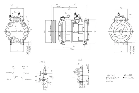 Kompressor, Klimaanlage 12 V HELLA 8FK 366 200-951 Bild Kompressor, Klimaanlage 12 V HELLA 8FK 366 200-951