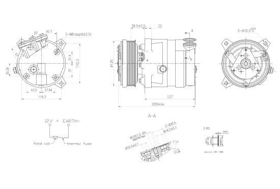 Kompressor, Klimaanlage 12 V HELLA 8FK 366 201-021 Bild Kompressor, Klimaanlage 12 V HELLA 8FK 366 201-021