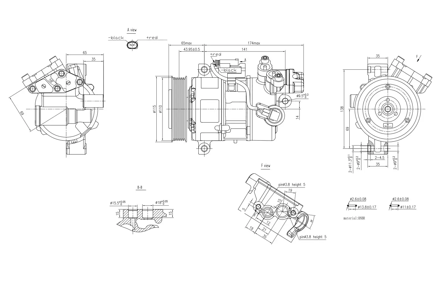 Kompressor, Klimaanlage 12 V HELLA 8FK 366 201-891