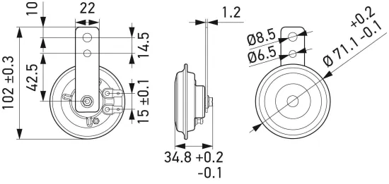 Horn 12 V HELLA 3AL 012 588-061 Bild Horn 12 V HELLA 3AL 012 588-061
