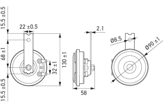 Horn 12 V HELLA 3AL 922 000-951 Bild Horn 12 V HELLA 3AL 922 000-951
