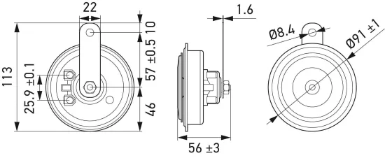 Horn 12 V HELLA 3AM 011 225-871 Bild Horn 12 V HELLA 3AM 011 225-871