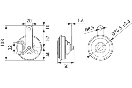 Horn 12 V HELLA 3AM 012 588-151 Bild Horn 12 V HELLA 3AM 012 588-151