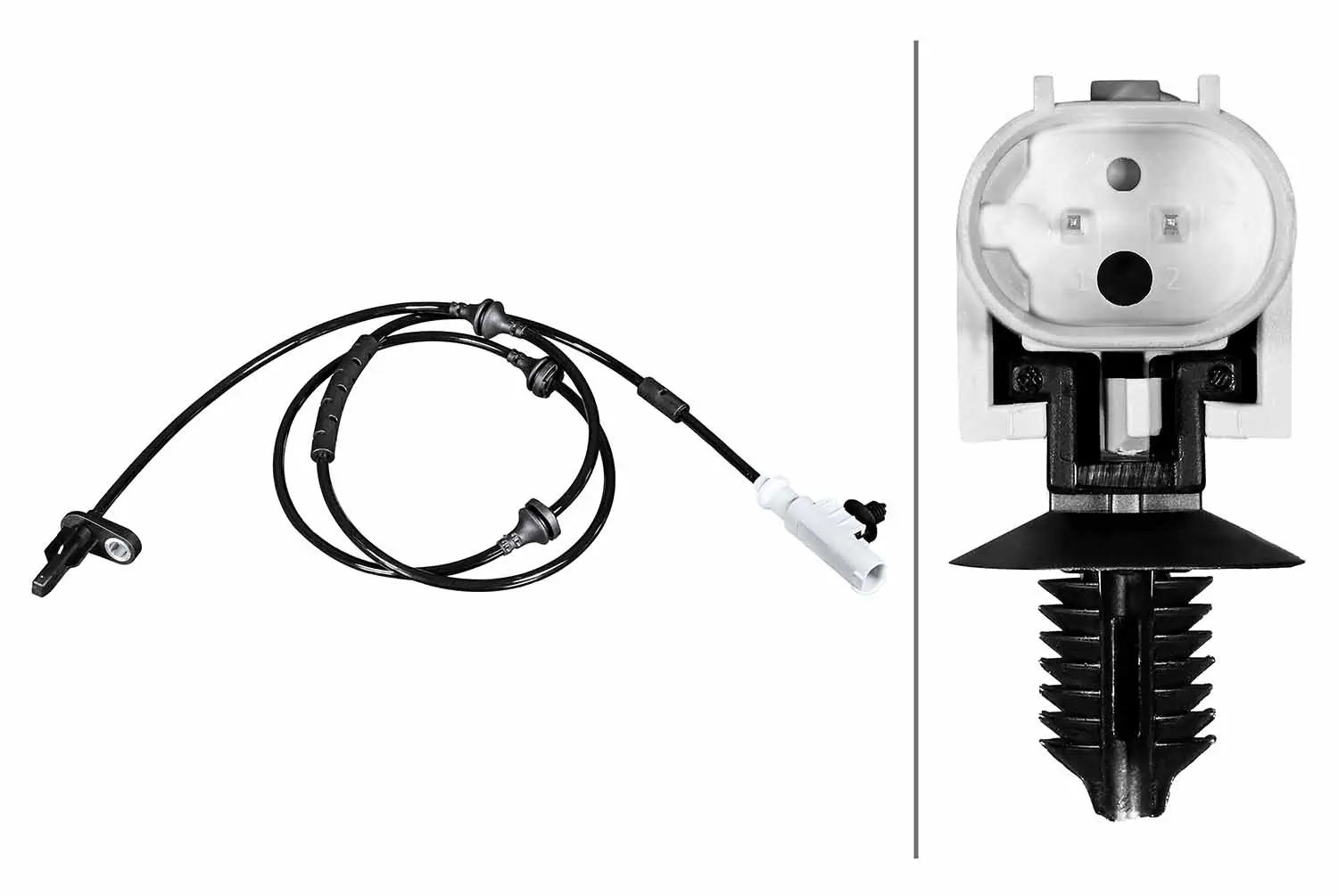 Sensor, Raddrehzahl Vorderachse HELLA 6PU 358 216-361