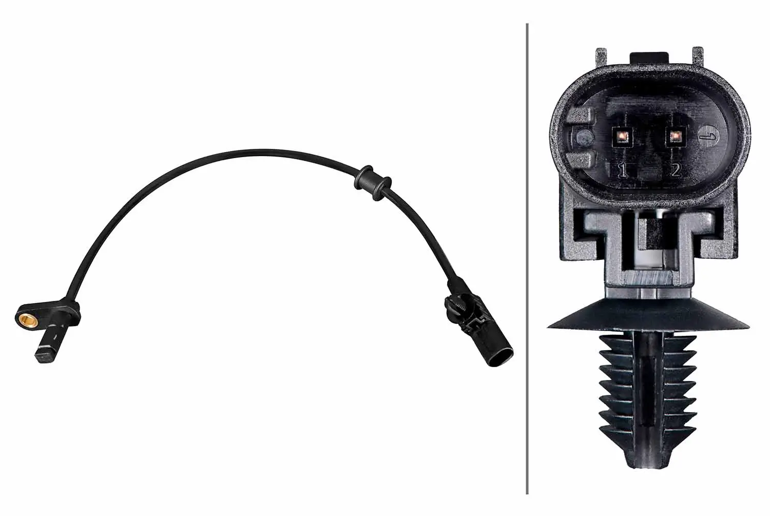 Sensor, Raddrehzahl Hinterachse Vorderachse HELLA 6PU 358 216-491