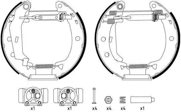 Bremsbackensatz HELLA 8DB 355 003-821 Bild Bremsbackensatz HELLA 8DB 355 003-821